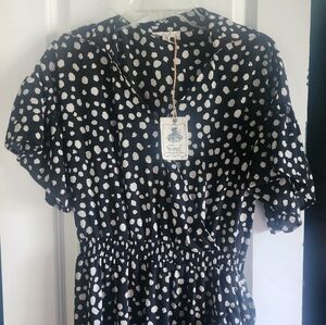 NWT Easel Los Angeles Black And White Polka Dot Dress